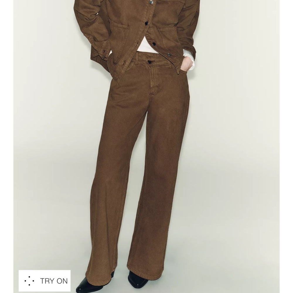 Zara Brown Wide Leg Jean